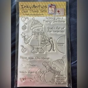 Inky Antics DECORATING SNOWMAN 11118MC Clear Stamp Set